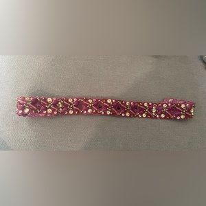 Pink and gold beaded headband